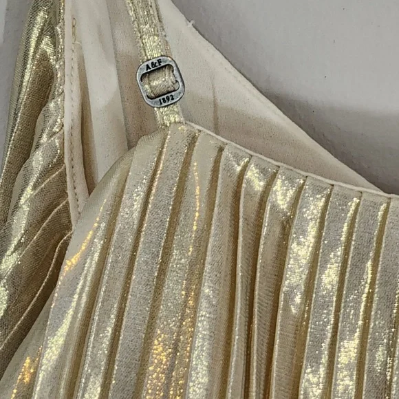 Abercrombie & Fitch Gold Champagne Pleated Swing Tank Top Sz. Small - Picture 5 of 9